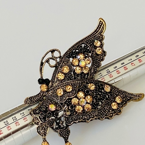 Ring Butterfly Stretch Antique Bronze Tone 7.5 - Picture 5 of 12